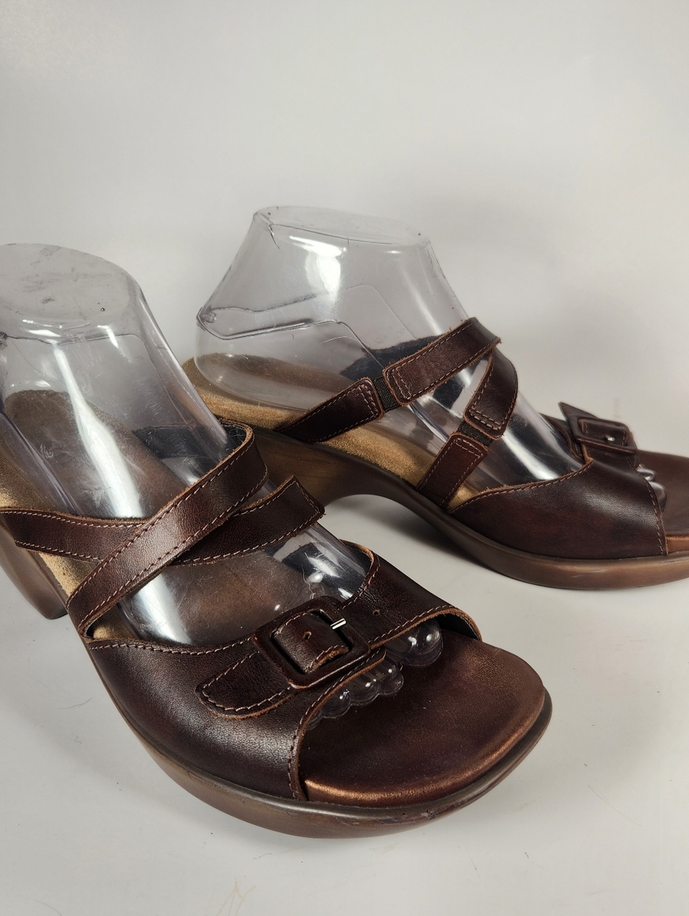 NAOT Women's Sandal Size 10.5 EU 41 Brown Wedge Leather Open Toe Shoe